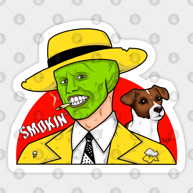 Smokin’ The Mask Movie Fan Art Nostalgia The Mask Sticker TeePublic